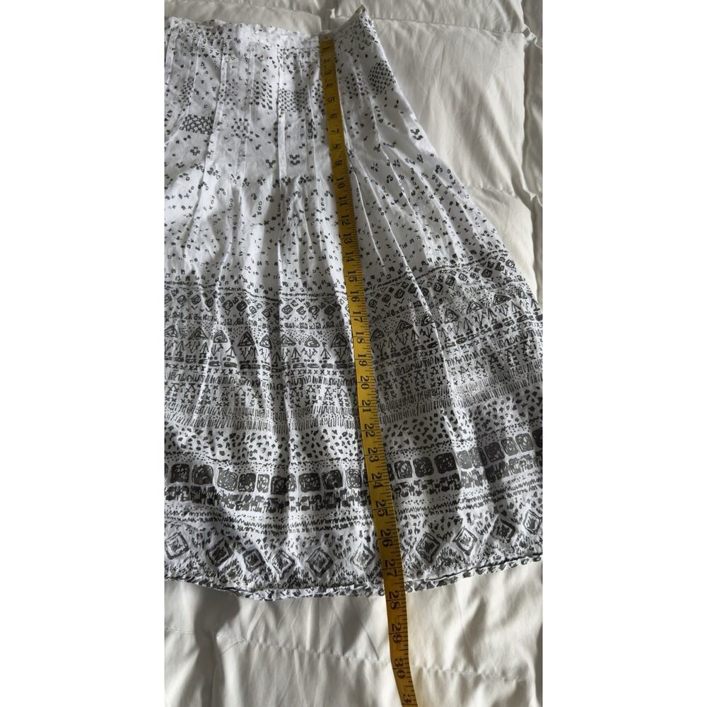 April Cornell Vintage 100% Cotton Midi Skirt B&W Geometric Design Size M - Picture 8 of 8